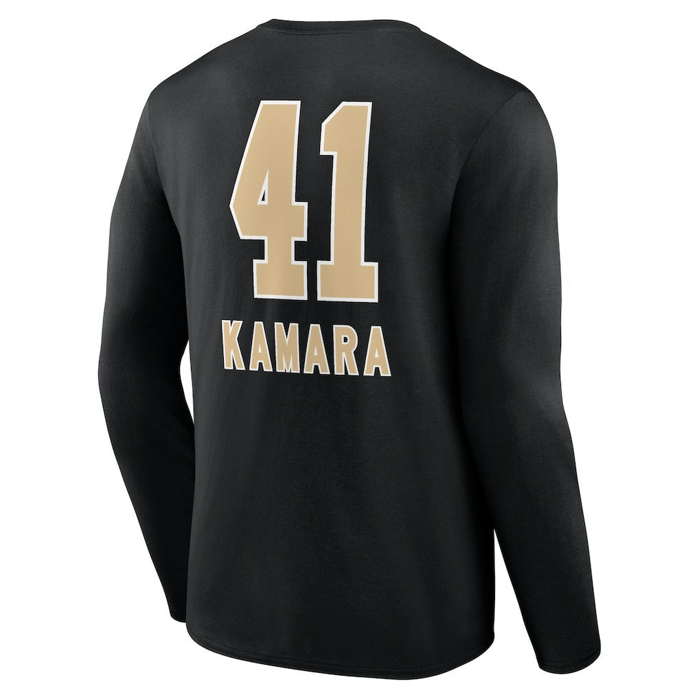 Alvin Kamara New Orleans Saints Team Wordmark Player Name & Number Long Sleeve T-Shirt - Black cheap