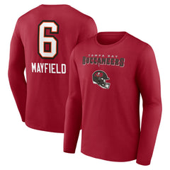 Baker Mayfield Tampa Bay Buccaneers Team Wordmark Player Name & Number Long Sleeve T-Shirt - Red sale