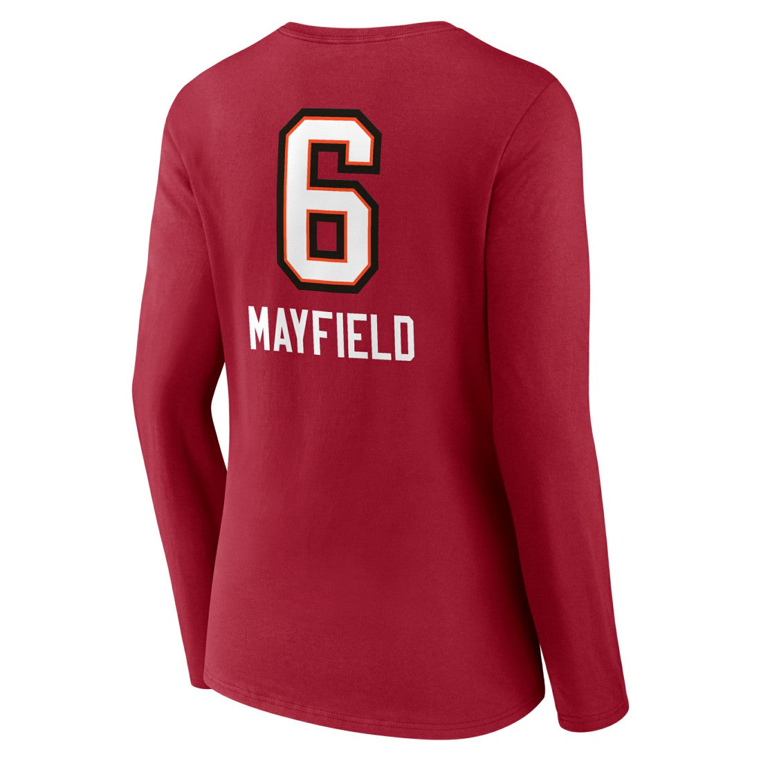 Baker Mayfield Tampa Bay Buccaneers Women's Team Wordmark Player Name & Number Long Sleeve V-Neck T-Shirt - Red discount