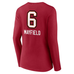 Baker Mayfield Tampa Bay Buccaneers Women's Team Wordmark Player Name & Number Long Sleeve V-Neck T-Shirt - Red discount