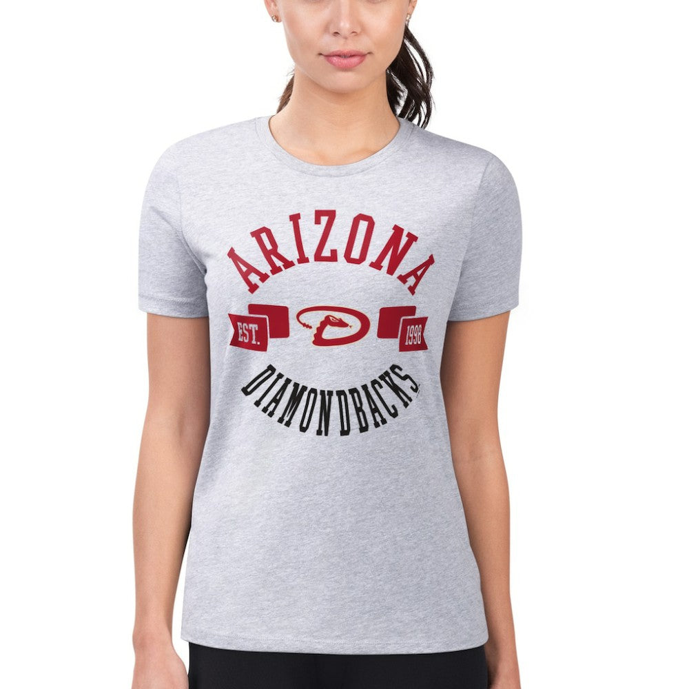 Arizona Diamondbacks G-III 4Her by Carl Banks Women's Super-Slim Fit Lightweight City Graphic T-Shirt - Heather Gray