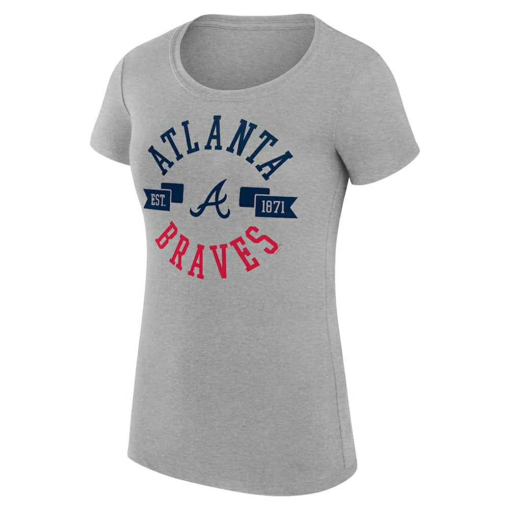 Atlanta Braves G-III 4Her by Carl Banks Women's Super-Slim Fit Lightweight City Graphic T-Shirt - Heather Gray