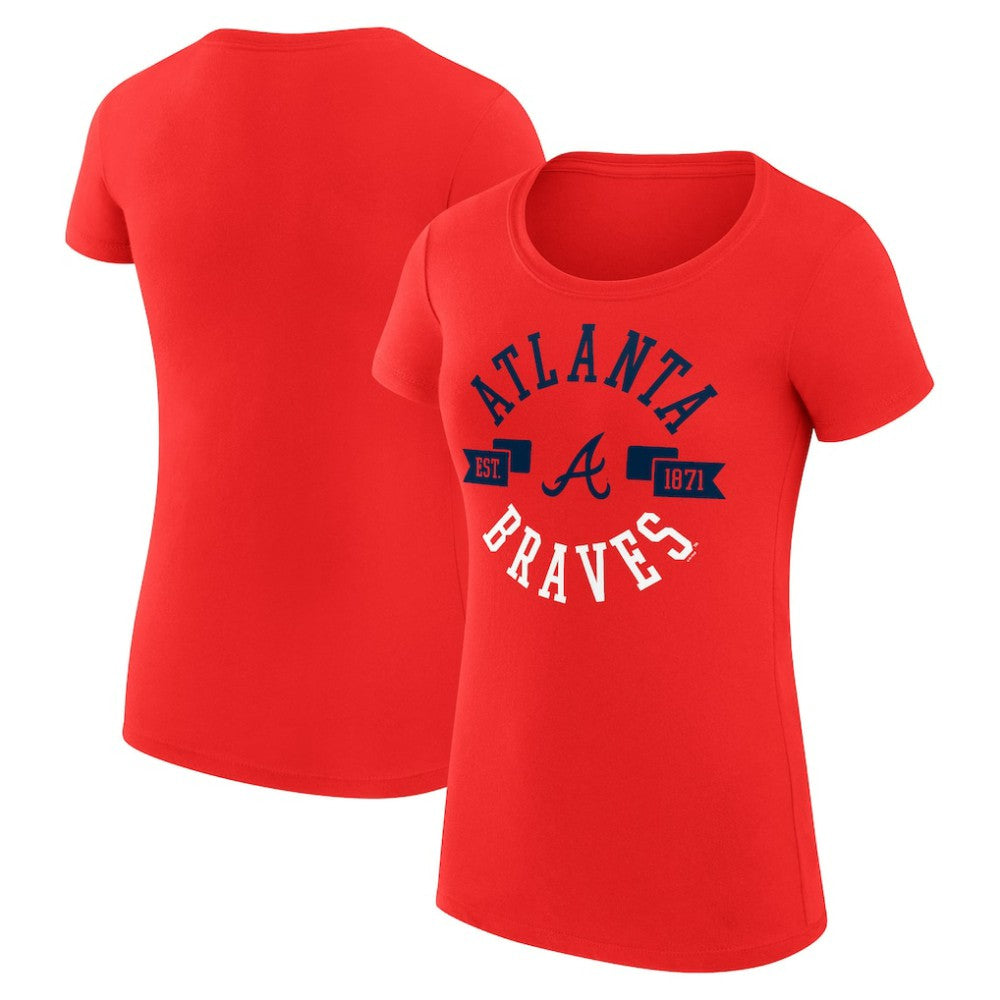 Atlanta Braves G-III 4Her by Carl Banks Women's Super-Slim Fit Lightweight City Graphic T-Shirt - Red