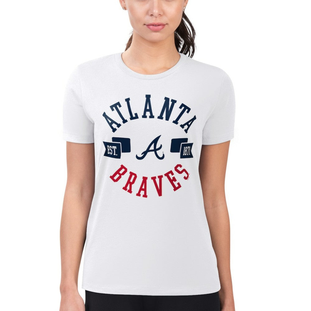 Atlanta Braves G-III 4Her by Carl Banks Women's Super-Slim Fit Lightweight City Graphic T-Shirt - White