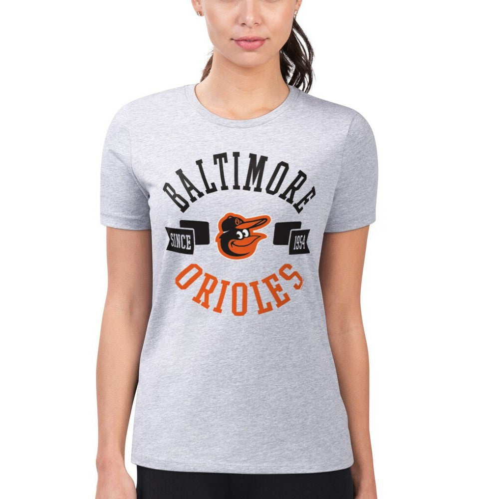 Baltimore Orioles G-III 4Her by Carl Banks Women's Super-Slim Fit Lightweight City Graphic T-Shirt - Heather Gray