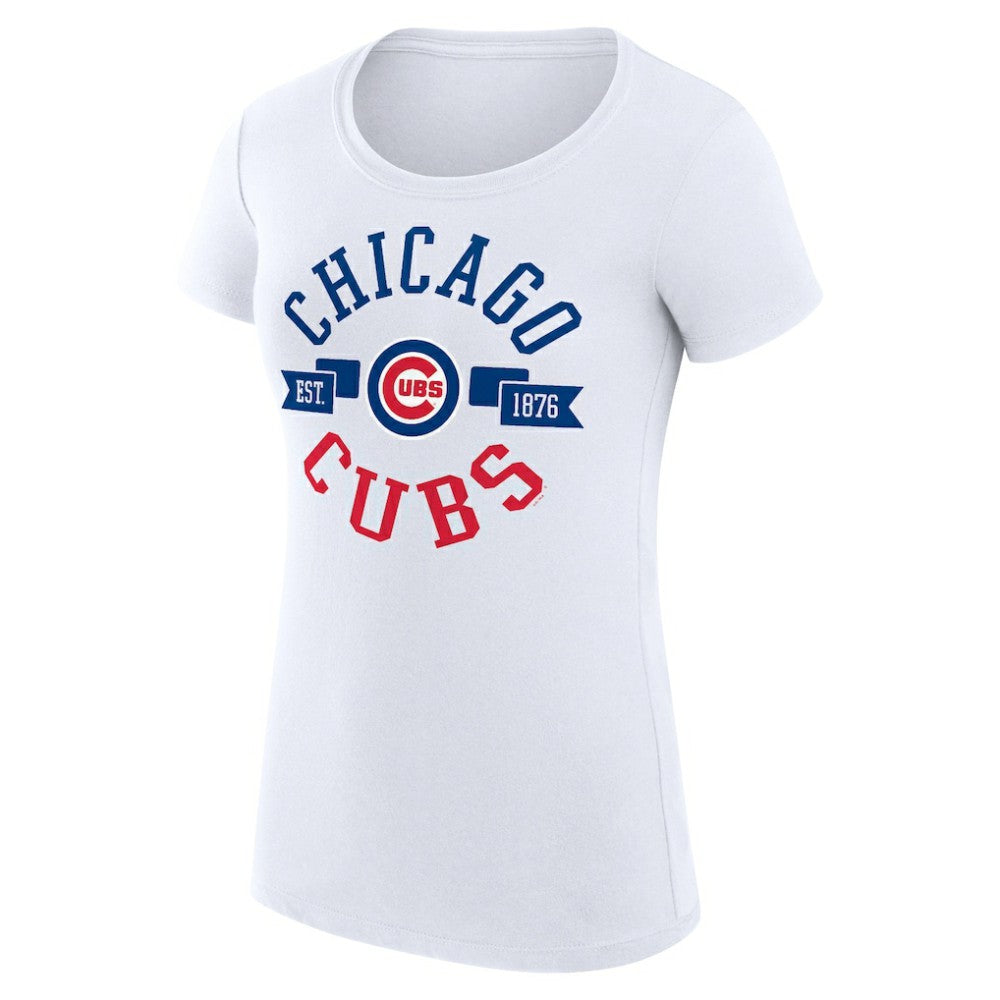 Chicago Cubs G-III 4Her by Carl Banks Women's Super-Slim Fit Lightweight City Graphic T-Shirt - White
