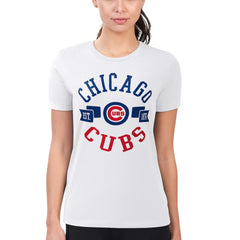 Chicago Cubs G-III 4Her by Carl Banks Women's Super-Slim Fit Lightweight City Graphic T-Shirt - White