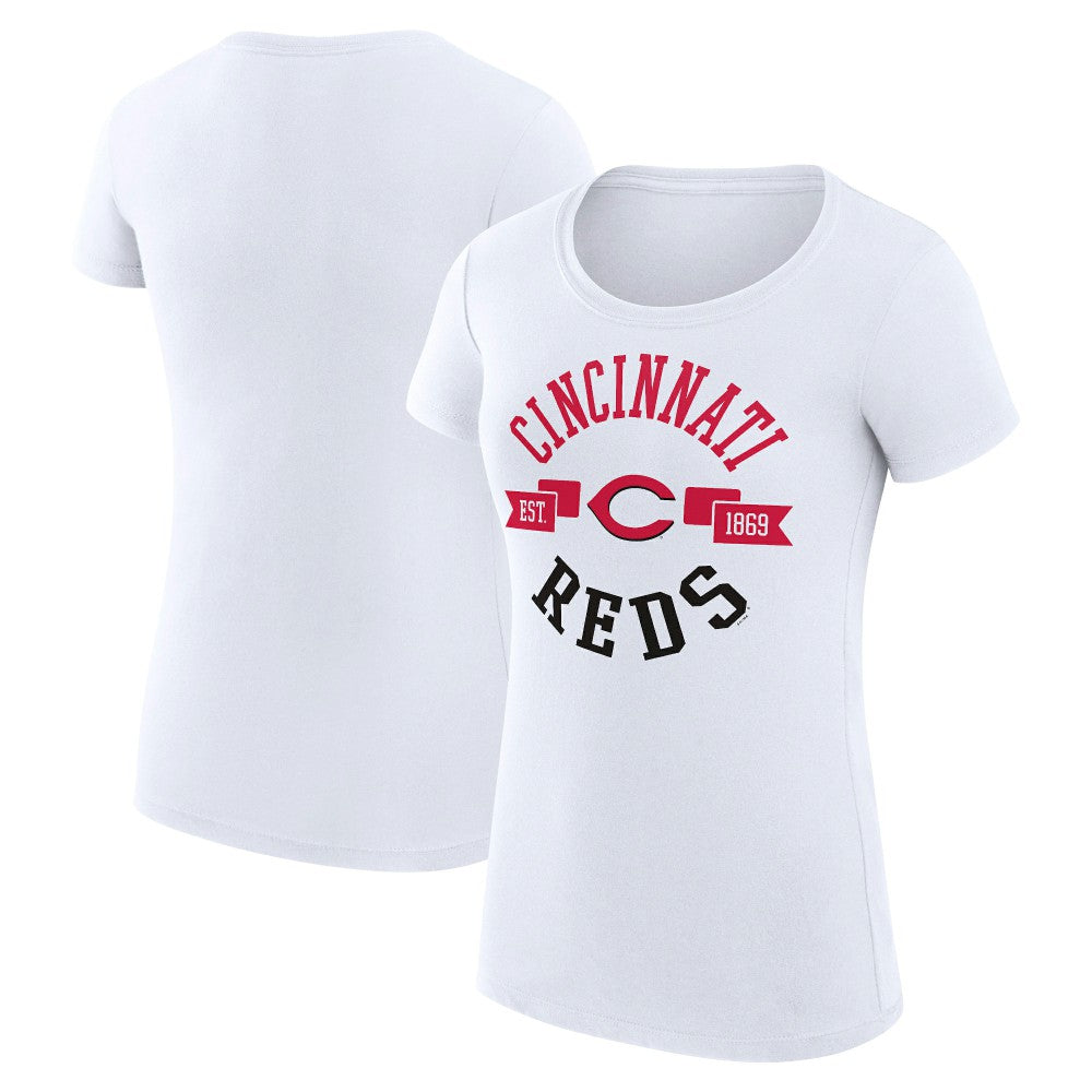 Cincinnati Reds G-III 4Her by Carl Banks Women's Super-Slim Fit Lightweight City Graphic T-Shirt - White