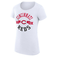 Cincinnati Reds G-III 4Her by Carl Banks Women's Super-Slim Fit Lightweight City Graphic T-Shirt - White