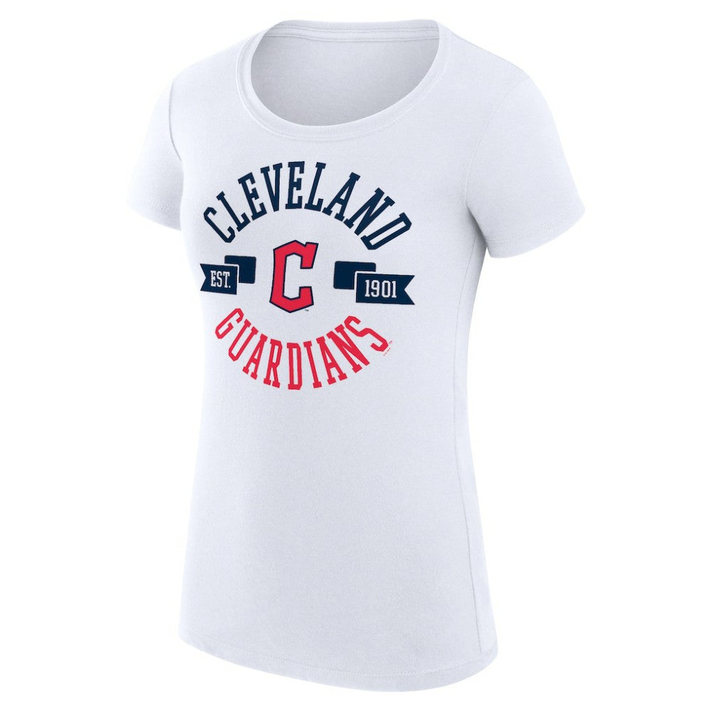 Cleveland Guardians G-III 4Her by Carl Banks Women's Super-Slim Fit Lightweight City Graphic T-Shirt - White