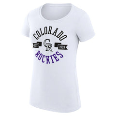 Colorado Rockies G-III 4Her by Carl Banks Women's Super-Slim Fit Lightweight City Graphic T-Shirt - White