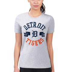 Detroit Tigers G-III 4Her by Carl Banks Women's Super-Slim Fit Lightweight City Graphic T-Shirt - Heather Gray