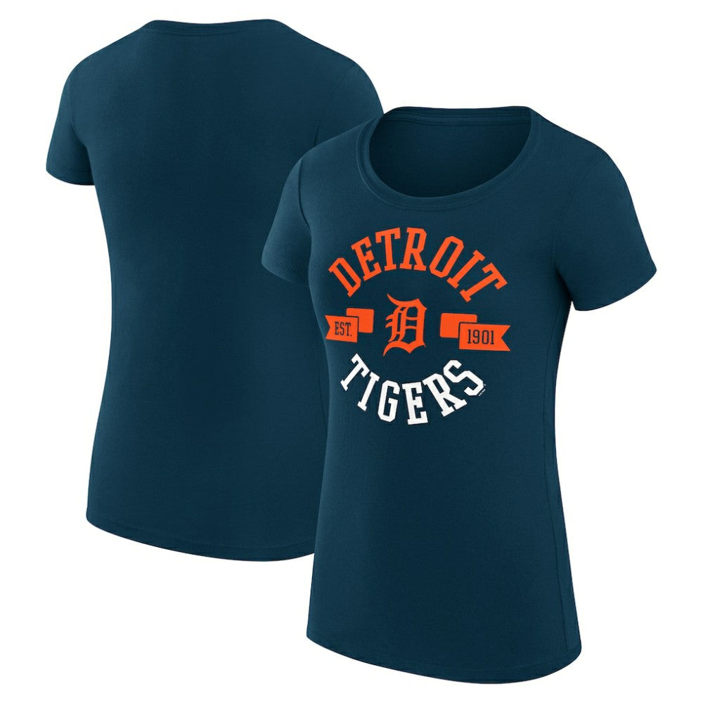 Detroit Tigers G-III 4Her by Carl Banks Women's Super-Slim Fit Lightweight City Graphic T-Shirt - Navy