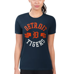 Detroit Tigers G-III 4Her by Carl Banks Women's Super-Slim Fit Lightweight City Graphic T-Shirt - Navy