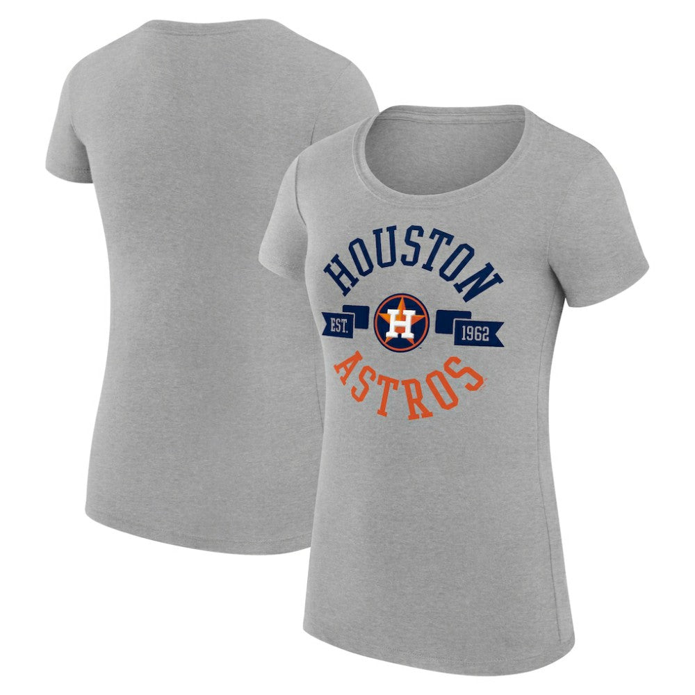 Houston Astros G-III 4Her by Carl Banks Women's Super-Slim Fit Lightweight City Graphic T-Shirt - Heather Gray