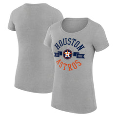 Houston Astros G-III 4Her by Carl Banks Women's Super-Slim Fit Lightweight City Graphic T-Shirt - Heather Gray