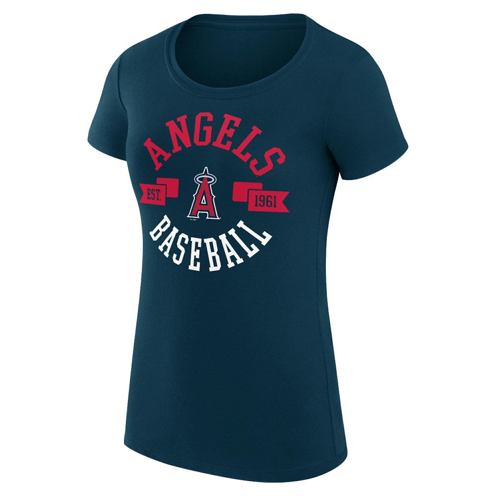 Los Angeles Angels G-III 4Her by Carl Banks Women's Super-Slim Fit Lightweight City Graphic T-Shirt - Navy