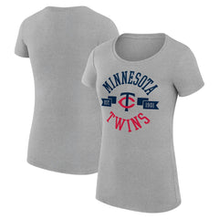 Minnesota Twins G-III 4Her by Carl Banks Women's Super-Slim Fit Lightweight City Graphic T-Shirt - Heather Gray