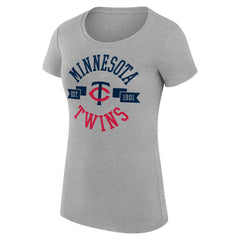 Minnesota Twins G-III 4Her by Carl Banks Women's Super-Slim Fit Lightweight City Graphic T-Shirt - Heather Gray