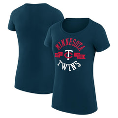 Minnesota Twins G-III 4Her by Carl Banks Women's Super-Slim Fit Lightweight City Graphic T-Shirt - Navy