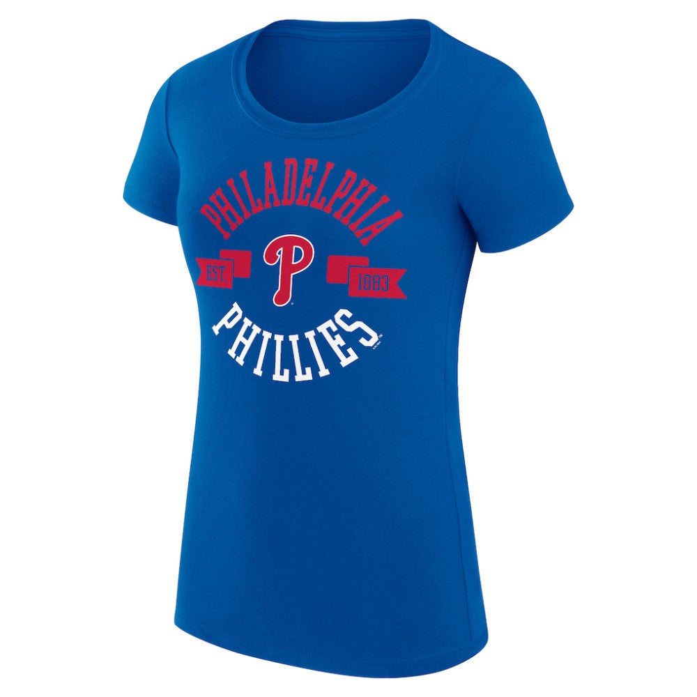 Philadelphia Phillies G-III 4Her by Carl Banks Women's Super-Slim Fit Lightweight City Graphic T-Shirt - Royal