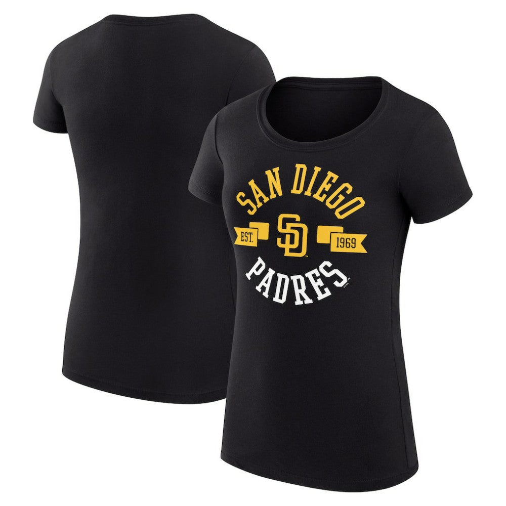 San Diego Padres G-III 4Her by Carl Banks Women's Super-Slim Fit Lightweight City Graphic T-Shirt - Black