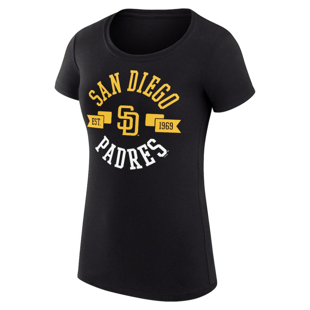 San Diego Padres G-III 4Her by Carl Banks Women's Super-Slim Fit Lightweight City Graphic T-Shirt - Black