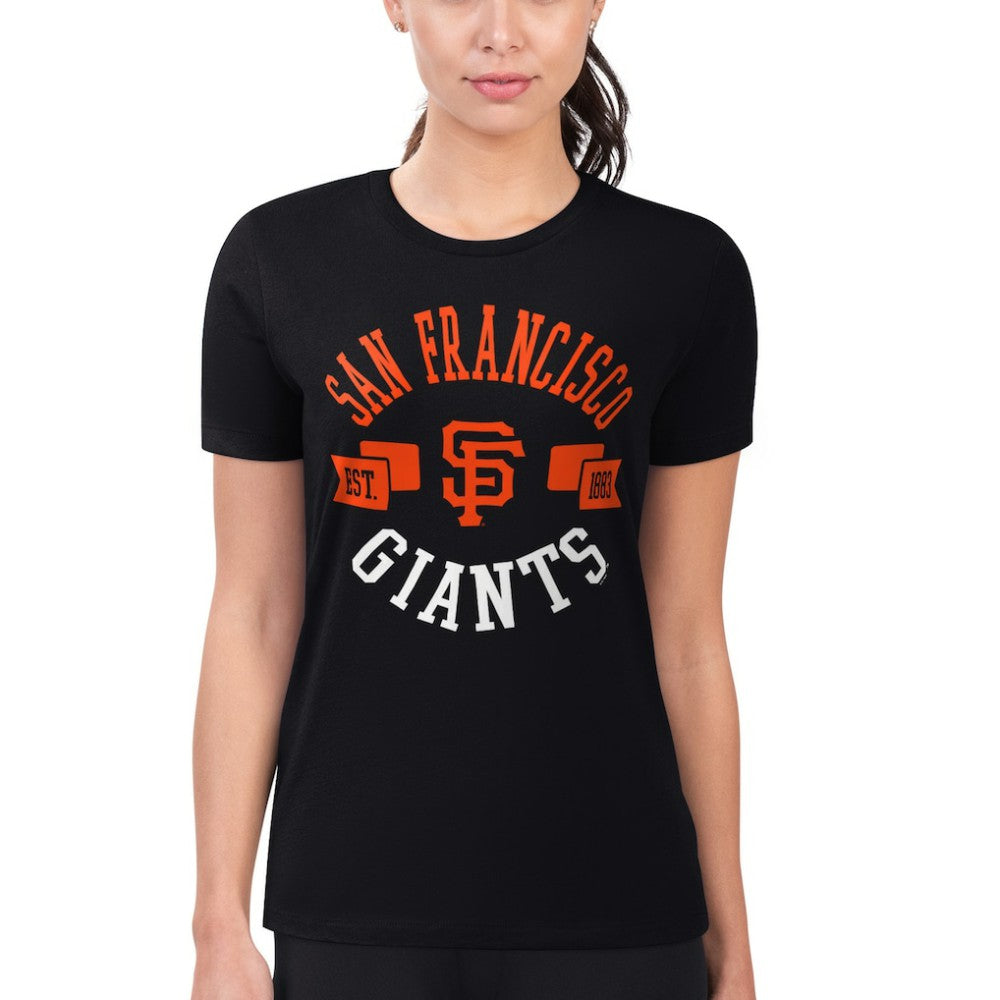 San Francisco Giants G-III 4Her by Carl Banks Women's Super-Slim Fit Lightweight City Graphic T-Shirt - Black