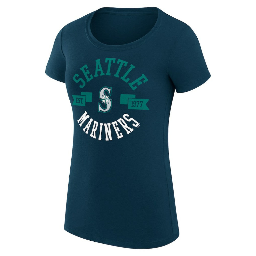 Seattle Mariners G-III 4Her by Carl Banks Women's Super-Slim Fit Lightweight City Graphic T-Shirt - Navy