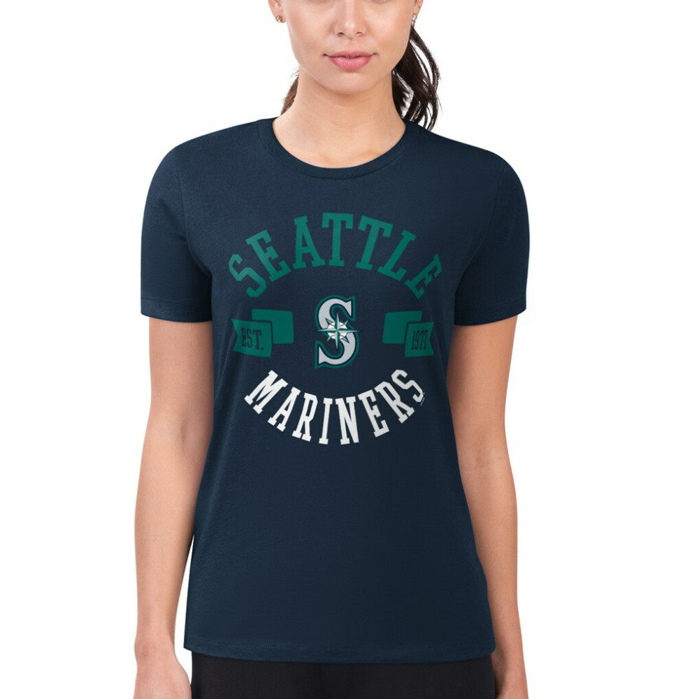 Seattle Mariners G-III 4Her by Carl Banks Women's Super-Slim Fit Lightweight City Graphic T-Shirt - Navy