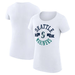 Seattle Mariners G-III 4Her by Carl Banks Women's Super-Slim Fit Lightweight City Graphic T-Shirt - White