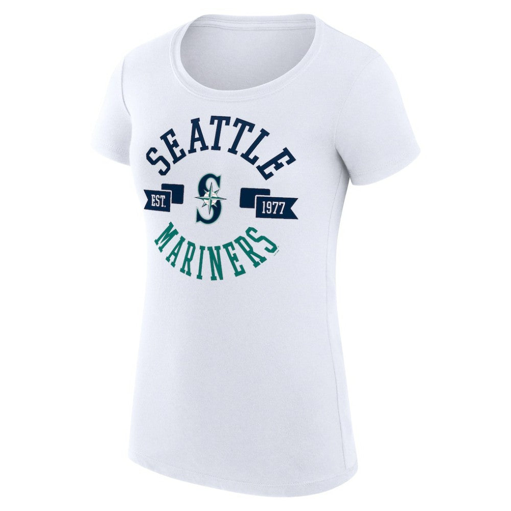 Seattle Mariners G-III 4Her by Carl Banks Women's Super-Slim Fit Lightweight City Graphic T-Shirt - White