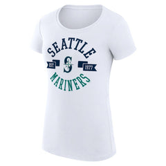 Seattle Mariners G-III 4Her by Carl Banks Women's Super-Slim Fit Lightweight City Graphic T-Shirt - White