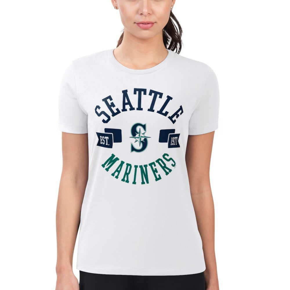 Seattle Mariners G-III 4Her by Carl Banks Women's Super-Slim Fit Lightweight City Graphic T-Shirt - White