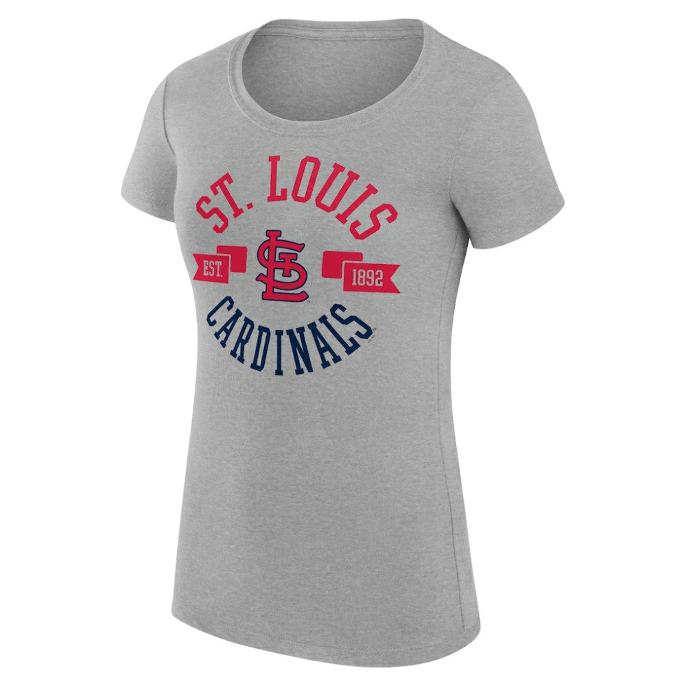 St. Louis Cardinals G-III 4Her by Carl Banks Women's Super-Slim Fit Lightweight City Graphic T-Shirt - Heather Gray