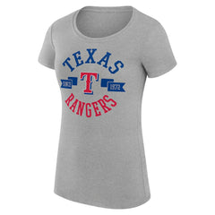 Texas Rangers G-III 4Her by Carl Banks Women's Super-Slim Fit Lightweight City Graphic T-Shirt - Heather Gray