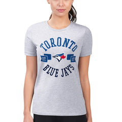 Toronto Blue Jays G-III 4Her by Carl Banks Women's Super-Slim Fit Lightweight City Graphic T-Shirt - Heather Gray
