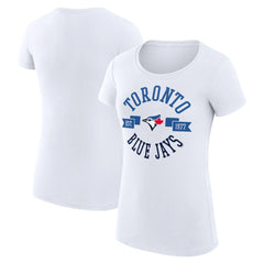 Toronto Blue Jays G-III 4Her by Carl Banks Women's Super-Slim Fit Lightweight City Graphic T-Shirt - White