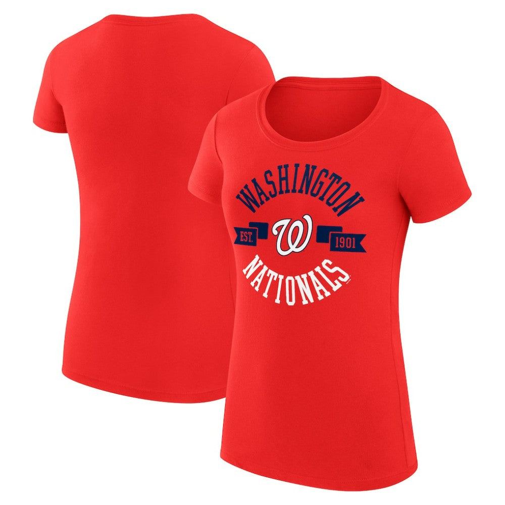 Washington Nationals G-III 4Her by Carl Banks Women's Super-Slim Fit Lightweight City Graphic T-Shirt - Red