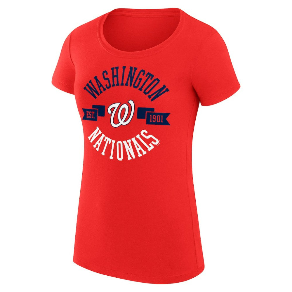 Washington Nationals G-III 4Her by Carl Banks Women's Super-Slim Fit Lightweight City Graphic T-Shirt - Red