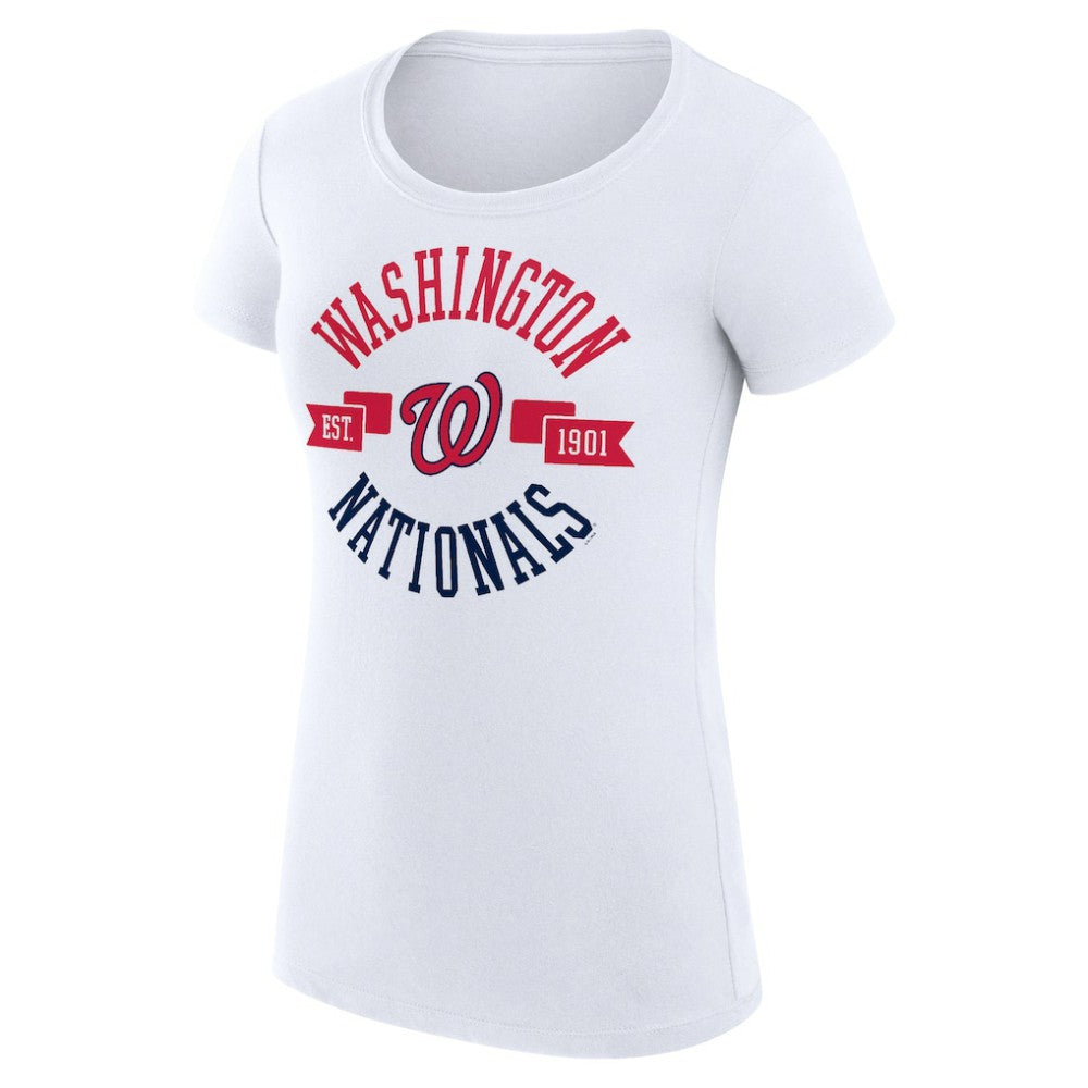 Washington Nationals G-III 4Her by Carl Banks Women's Super-Slim Fit Lightweight City Graphic T-Shirt - White