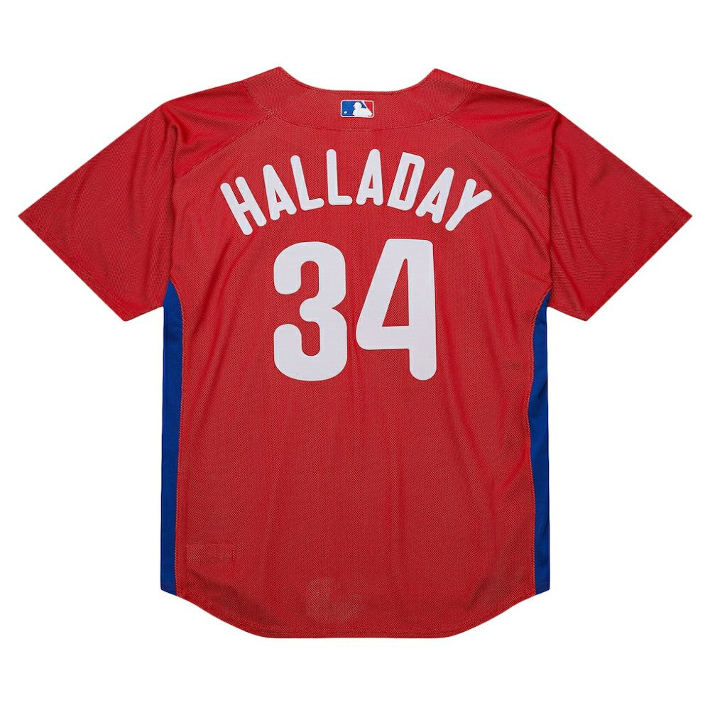 Roy Halladay Philadelphia Phillies Authentic Batting Practice Jersey - Red | Mitchell & Ness