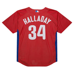 Roy Halladay Philadelphia Phillies Authentic Batting Practice Jersey - Red | Mitchell & Ness