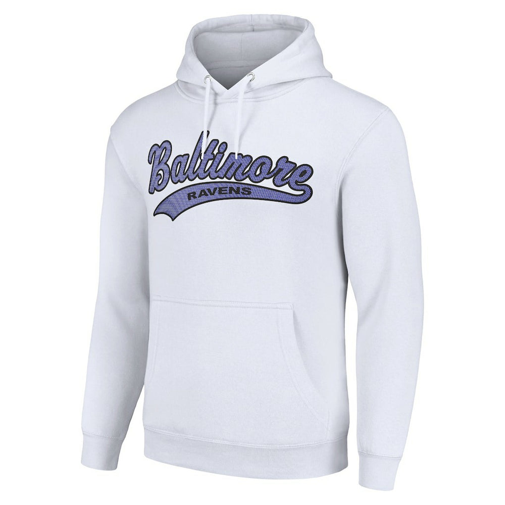 Baltimore Ravens Starter Unisex Tailsweep Pullover Hoodie - White on sale