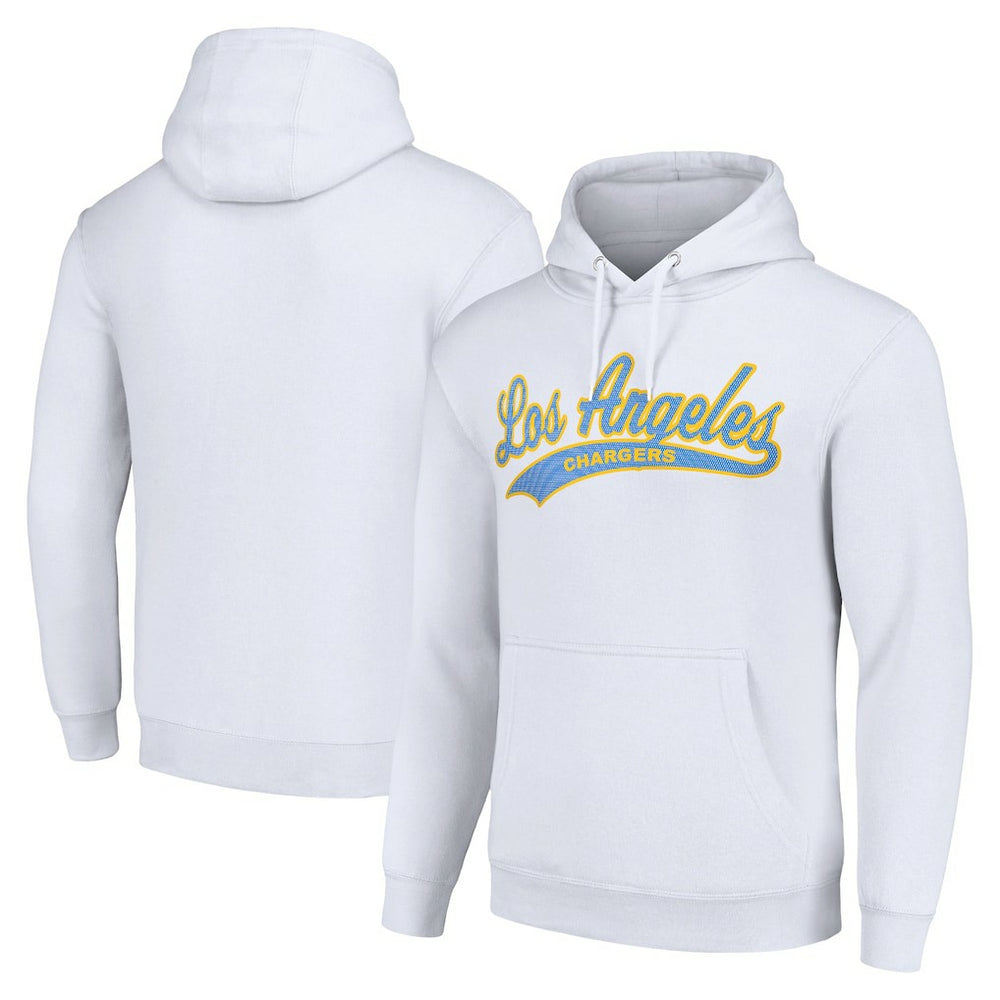 Los Angeles Chargers Starter Unisex Tailsweep Pullover Hoodie - White on sale