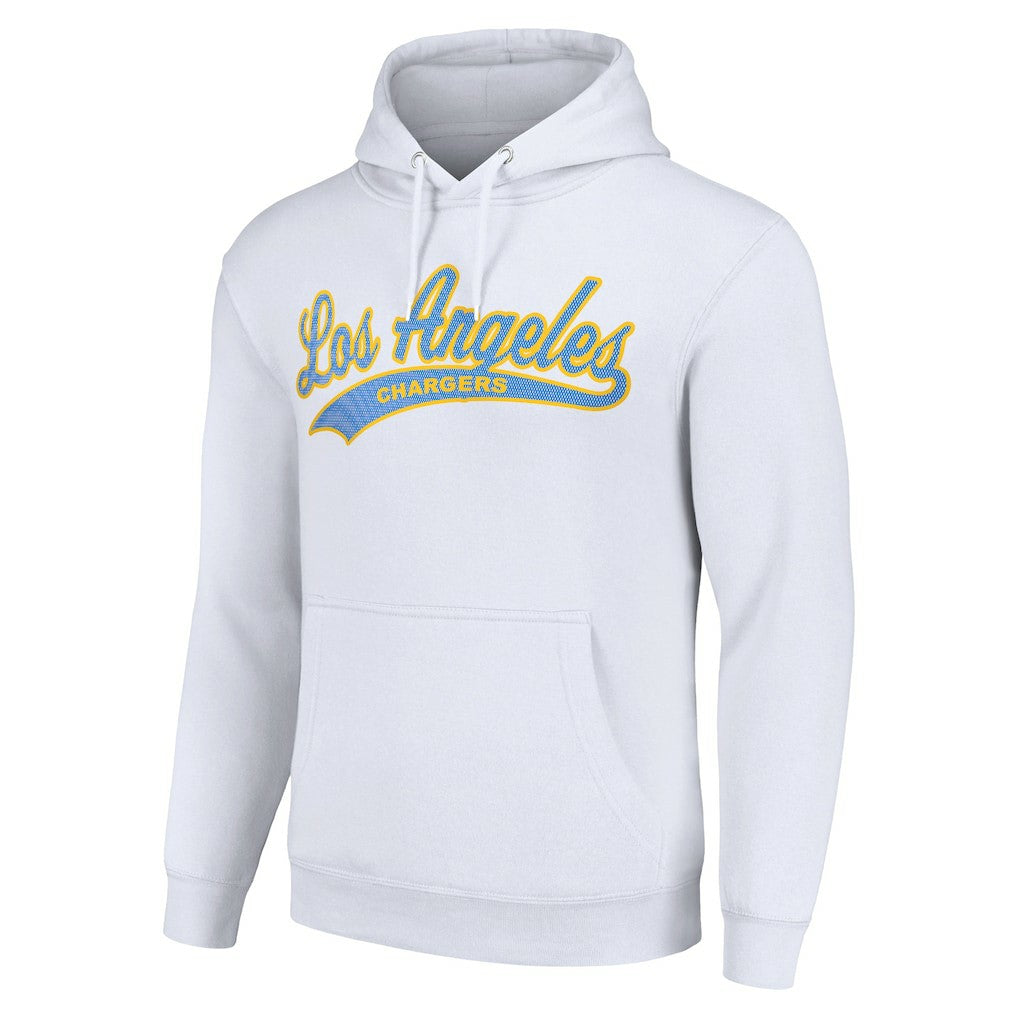Los Angeles Chargers Starter Unisex Tailsweep Pullover Hoodie - White on sale