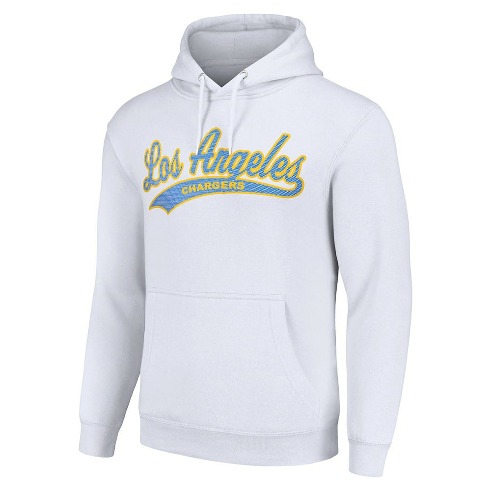 Los Angeles Chargers Starter Unisex Tailsweep Pullover Hoodie - White on sale