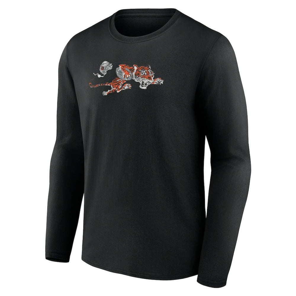 Cincinnati Bengals Throwback Long Sleeve T-Shirt - Black on sale