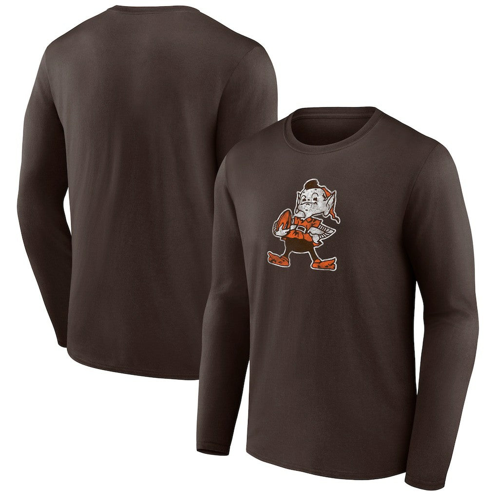 Cleveland Browns Throwback Long Sleeve T-Shirt - Brown on sale