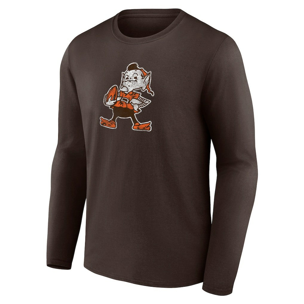 Cleveland Browns Throwback Long Sleeve T-Shirt - Brown on sale